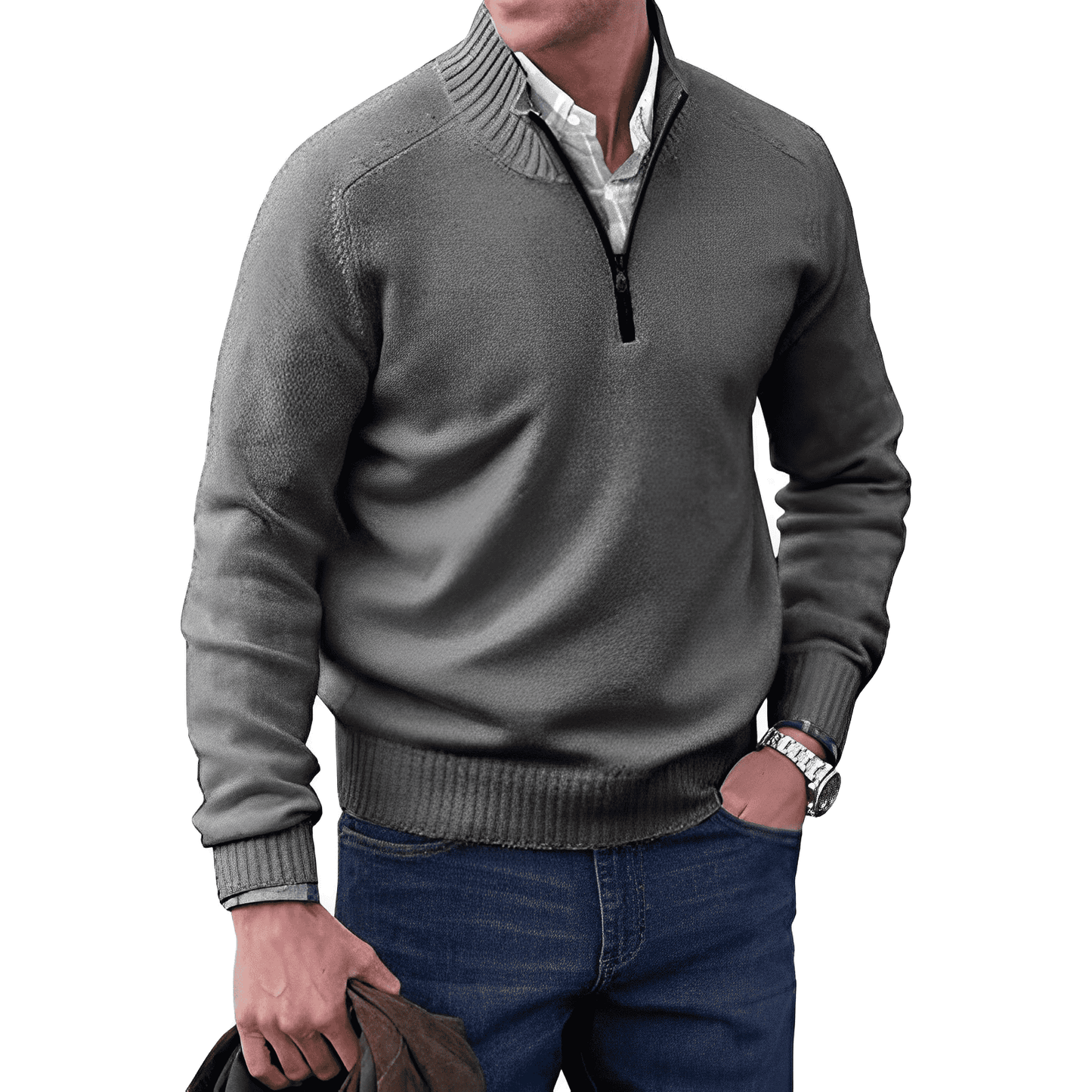 Jason - Cashmere Quarter Zip Sweater