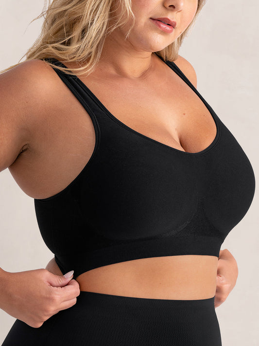 Wollza® Wire-Free Bralette: Wide Straps for a No Line No Bulge